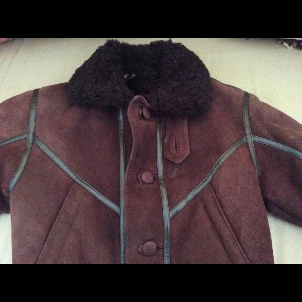 Toddler 100% Sheepskin Shearling brown coat sz.18-24 month